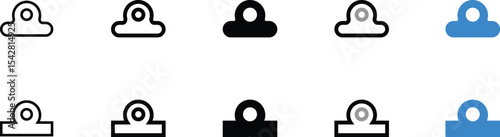 Vector Set of Simple Clipart Paperclip Icons in Various Colors
