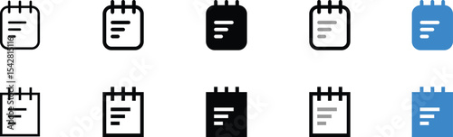 Set of Flat Note Pad Icons in Various Colors