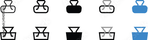 Set of Various Colored Paperclip Icons