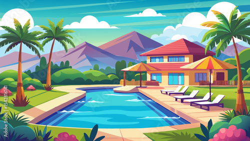 Luxury Villa with Pool and Mountain View. A Tropical Getaway