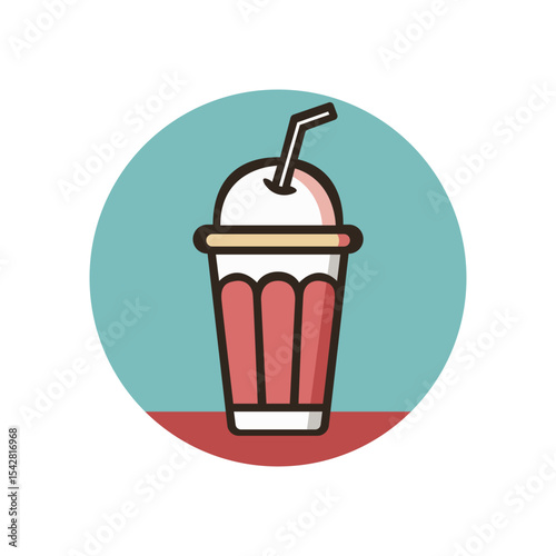 Milkshake in a dessert glass vector illustration