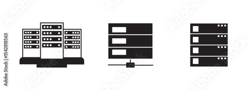Server rack icon linear logo isolated. data and server linear icon set
