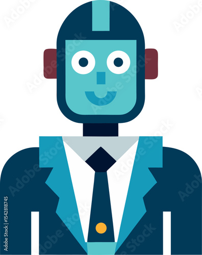 Flat Character Illustration Of Teamwork With AI