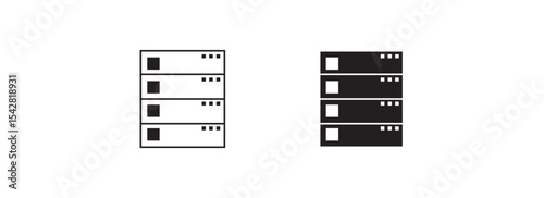Server rack icon linear logo isolated. data and server linear icon set