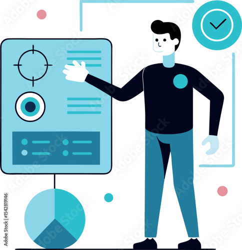 Man Interacting With Futuristic AI Dashboard