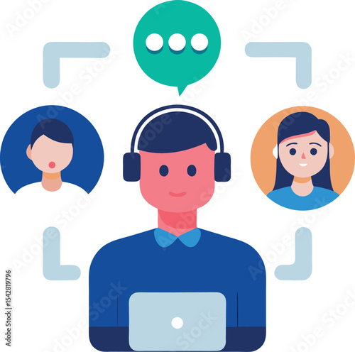 Smart Virtual Assistant Communicating With Male