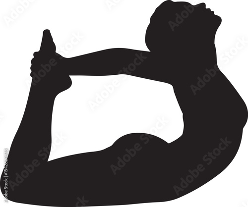 Graceful yoga pose silhouette set of women practicing flexibility and wellness vector clipart