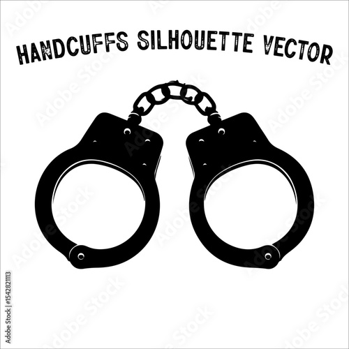 Minimalist Handcuffs Silhouette – Crime and Justice Concept Vector
