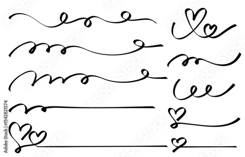 Hand-painted style decoration line set (monochrome)