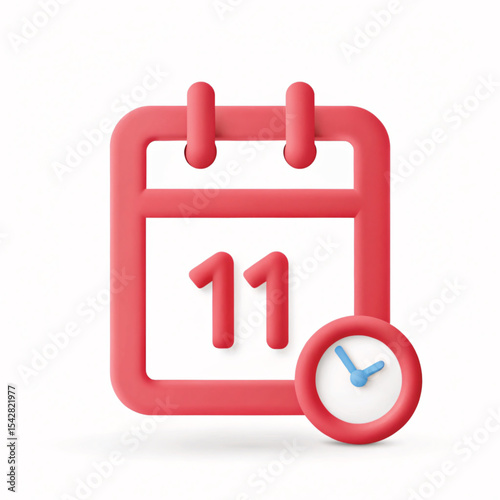 A vibrant red desktop calendar icon with a heart symbol marks the date, serving as a perfect reminder for any event or appointment