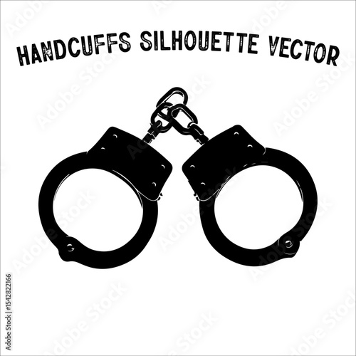 Minimalist Handcuffs Silhouette – Crime and Justice Concept Vector