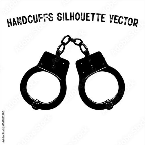 Minimalist Handcuffs Silhouette – Crime and Justice Concept Vector