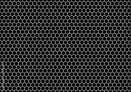 seamless pattern background metal grid, hexagonal black and white background