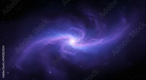 宇宙の中心で輝く幻想的な銀河