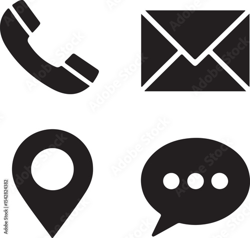 Contact us icon set vector design