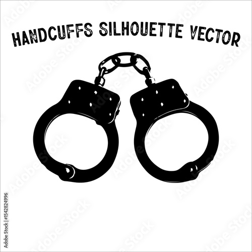 Minimalist Handcuffs Silhouette – Crime and Justice Concept Vector
