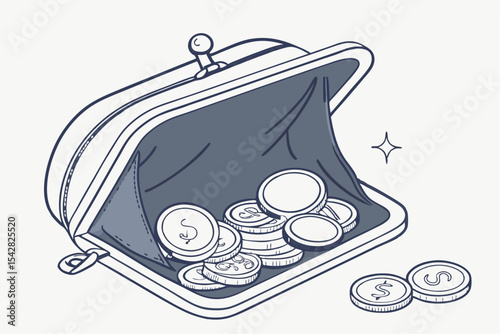 Coin Cascade: Luxury in a Blue Bag