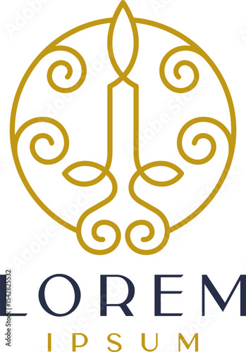 Luxury Decorative Candle Logo Template