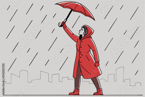 Red Resilience: Standing Strong in the Rain