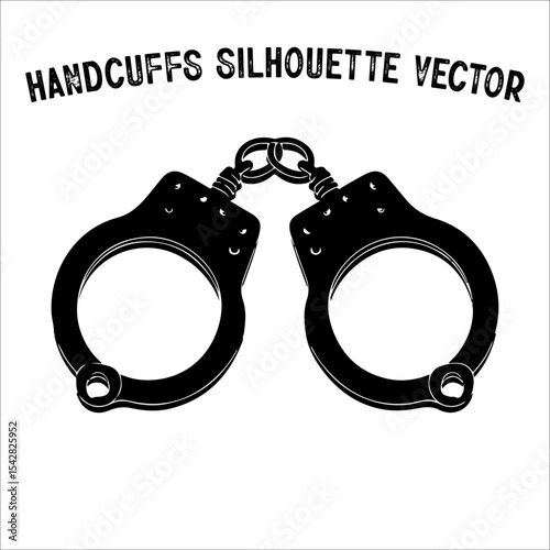 Minimalist Handcuffs Silhouette – Crime and Justice Concept Vector