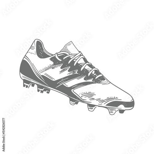 Hand-drawn soccer cleat illustration