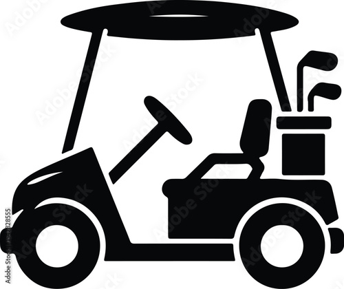 Golf Cart Silhouette Vector Clipart Design, Retro Golf Vehicle, Golf Club Cart Icon, Golf Car Graphic for Sports Lovers, Tee Ride, Caddy Motion, Golf Cart Pro, Fairway Cruise.