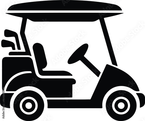 Golf Cart Silhouette Vector Clipart Design, Retro Golf Vehicle, Golf Club Cart Icon, Golf Car Graphic for Sports Lovers, Tee Ride, Caddy Motion, Golf Cart Pro, Fairway Cruise.