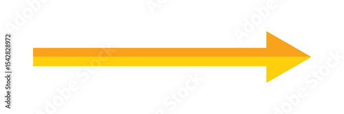 Straight long thin right vector arrow icon. Orange Long arrow vector, icon. orange horizontal arrow. Vector illustration. Eps 10.  