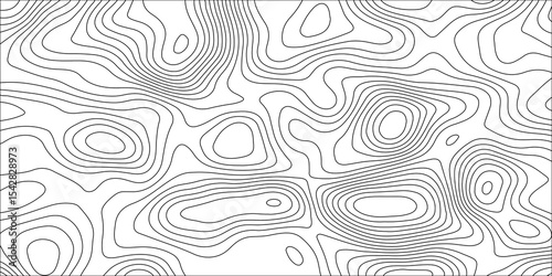 Abstract white contour wave lines topographic background, lines map seamless pattern, modern wallpaper texture and realistic design used for banner and posters, mountain relief geographic pattern.	
