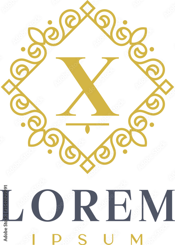 Luxury Diamond Decorative Letter X Logo Template Luxury Diamond Decorative Letter X Logo Template