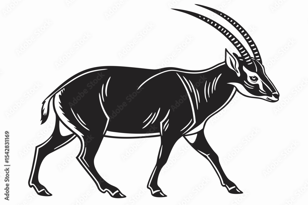 Obraz premium saola sihouette black vector 