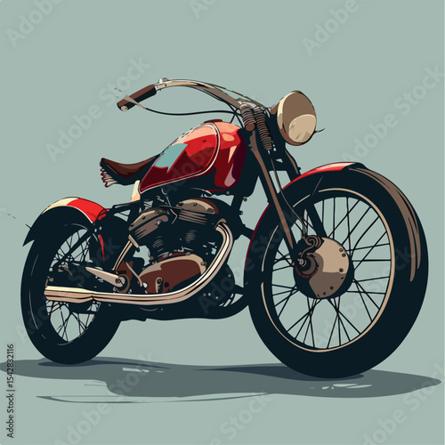 illustration, vector, transportation, vehicle, bike, speed, ride, motor, vintage, motorbike, road, motorcycle, wheel, engine, sport, transport, black, power, design, isolated, icon, background, 