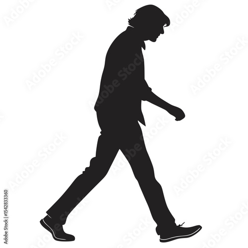 silhouette walkings on white background