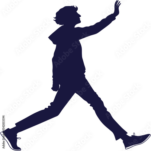 silhouette walkings on white background