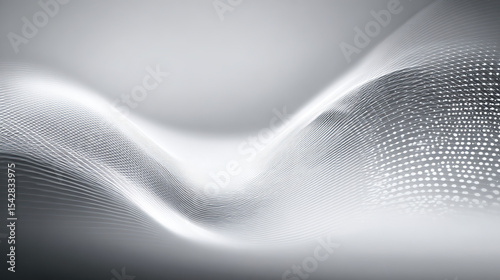 Abstract grey waves with gradient lighting, symbolizing modern tech innovation and fluid dynamics