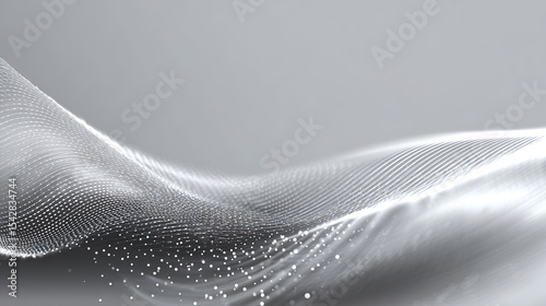 Abstract grey waves with gradient lighting, symbolizing modern tech innovation and fluid dynamics