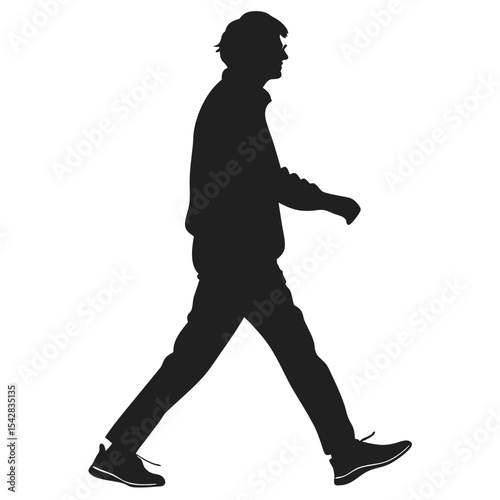 silhouette walkings on white background