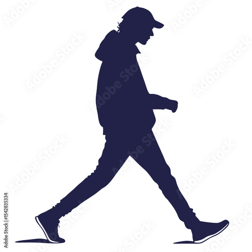 silhouette walkings on white background