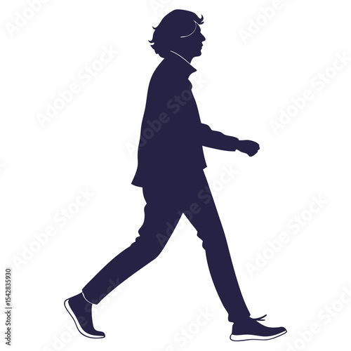 silhouette walkings on white background