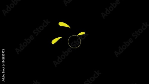 Circle Burst fireworks animation with elegant glowing arcs and festive pop-up shapes. The Black background with birthday wishes. blast, cartoon, flash, futuristic, action, burst, click, animation.