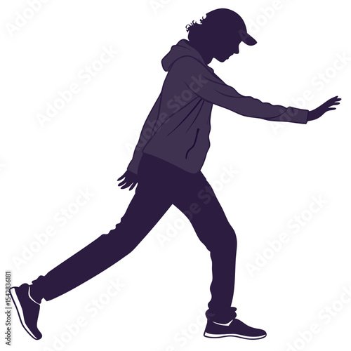 silhouette walkings on white background