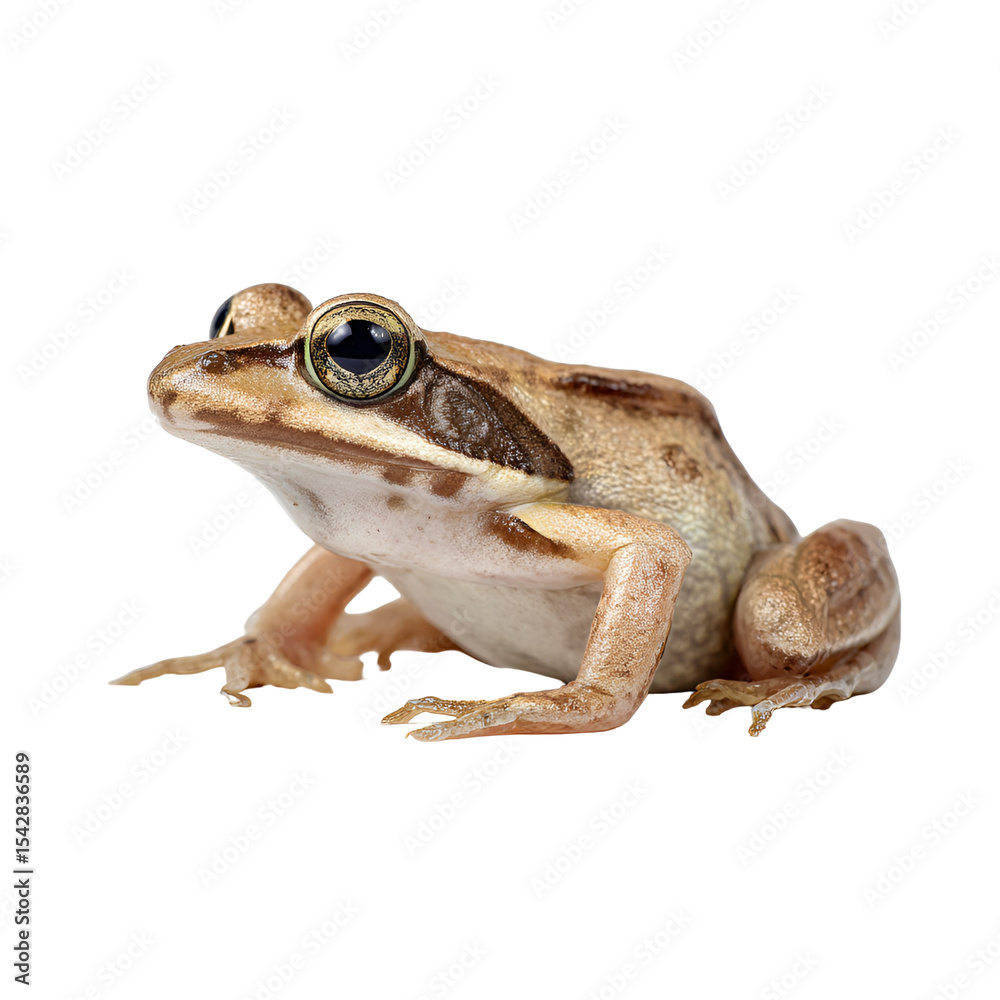 Obraz premium Brown frog on black background amphibian wildlife nature