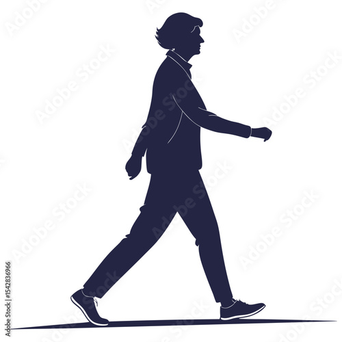 silhouette walkings on white background