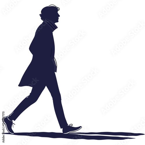 silhouette walkings on white background