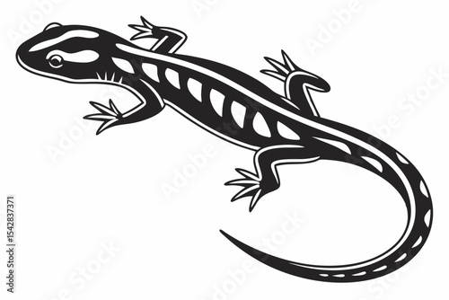 salamander sihouette black vector