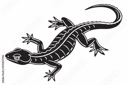 salamander sihouette black vector