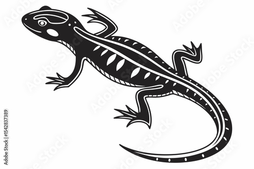 salamander sihouette black vector