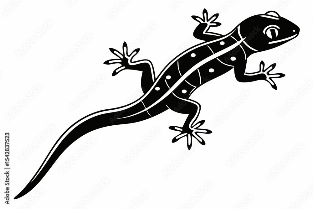 Fototapeta premium salamander sihouette black vector
