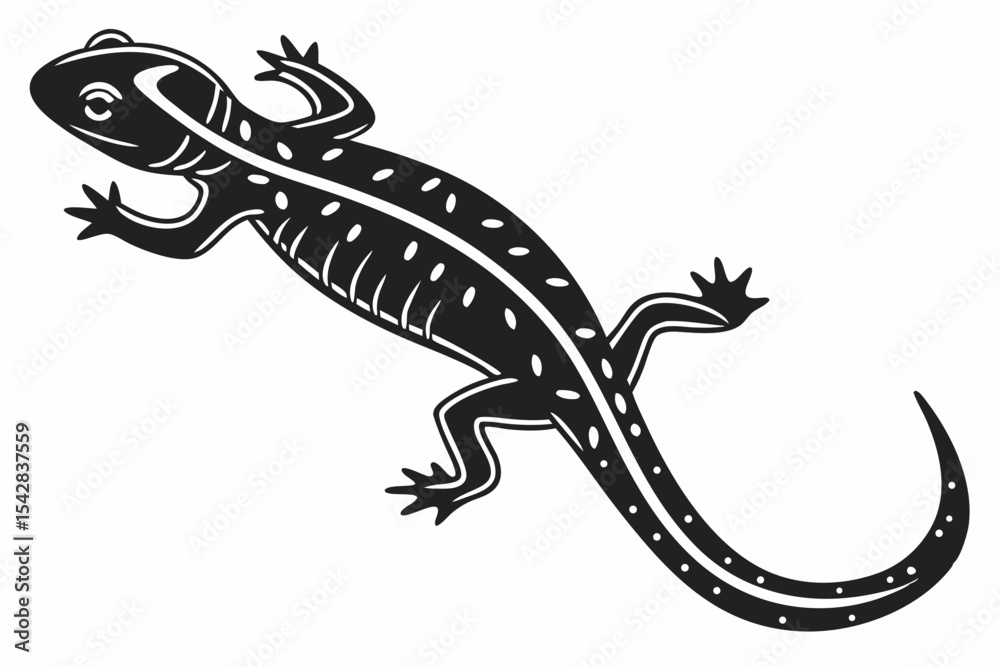 Fototapeta premium salamander sihouette black vector