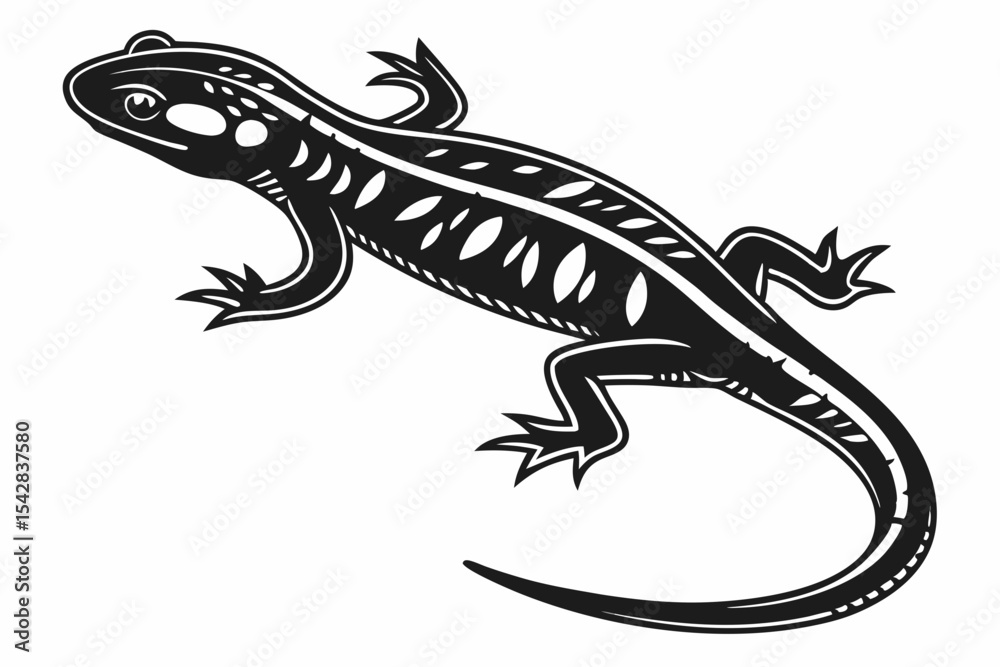 Fototapeta premium salamander sihouette black vector